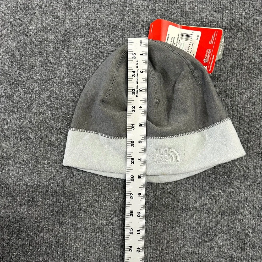 The North Face Beanie Unisex One Size Grey Fleece Lined Athletic Winter Hat NEW